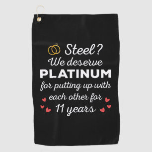 Serviette De Golf 11e anniversaire Mariage I - Steel Funny Couple