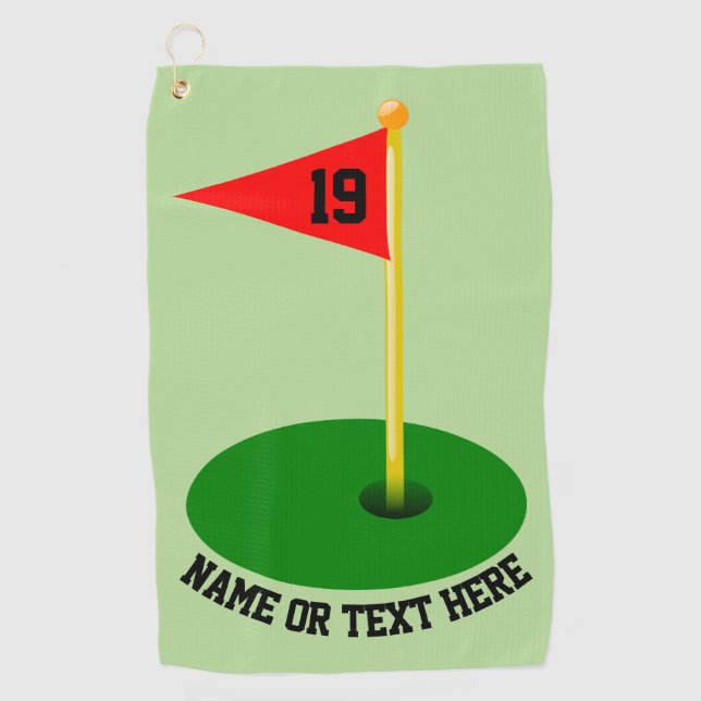 Serviette De Golf 19ème Trouez votre texte (Devant)
