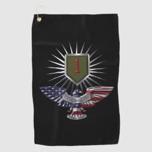 Serviette De Golf 1ère Division d'Infanterie “Big Red One” Aigle Per