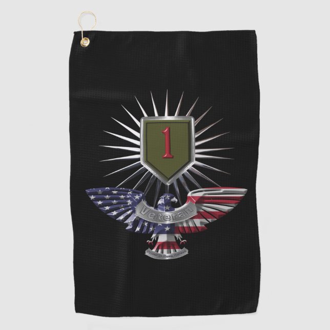 Serviette De Golf 1re division d'infanterie "Big Red One" Custom Eag (Devant)