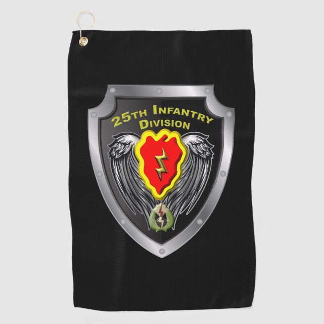 Serviette De Golf 25e division d'infanterie, bouclier "Tropic Lightn (Devant)