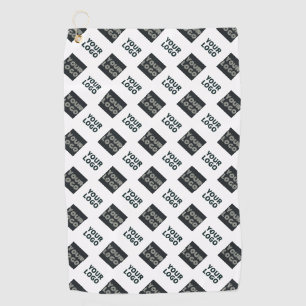 Serviette De Golf 2 Logo à répétition diagonale Blanc