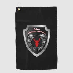Serviette De Golf 34e division d'infanterie Bouclier Customisé