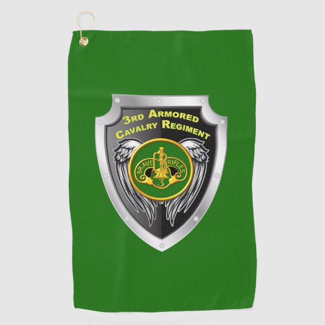 Serviette De Golf 3e régiment de cavalerie blindé Bouclier personnal (Devant)
