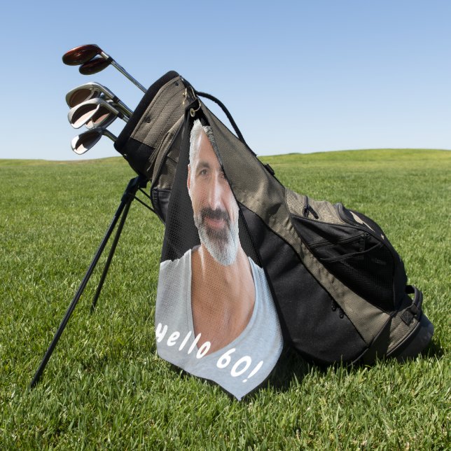 Serviette De Golf 60e anniversaire photo bonjour 60 gars (Vert)