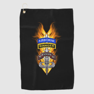 Serviette De Golf 75e Ranger Airborne Flaming Dagger