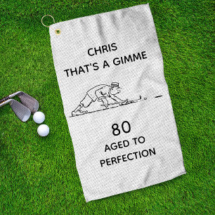 Serviette De Golf 80e anniversaire Funny Golfer Nom personnalisé Gol