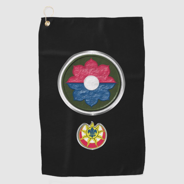 Serviette De Golf 9e division d'infanterie, patchs et insignes Custo (Devant)