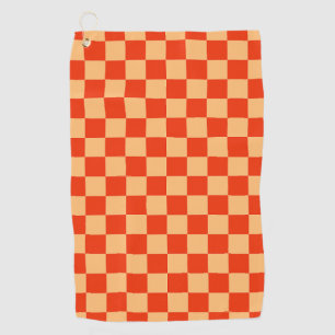 Serviette De Golf À damiers Motif de tableau de bord rouge et blanc