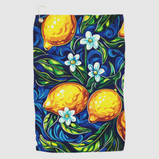 Serviette de golf à impression majolique de citron