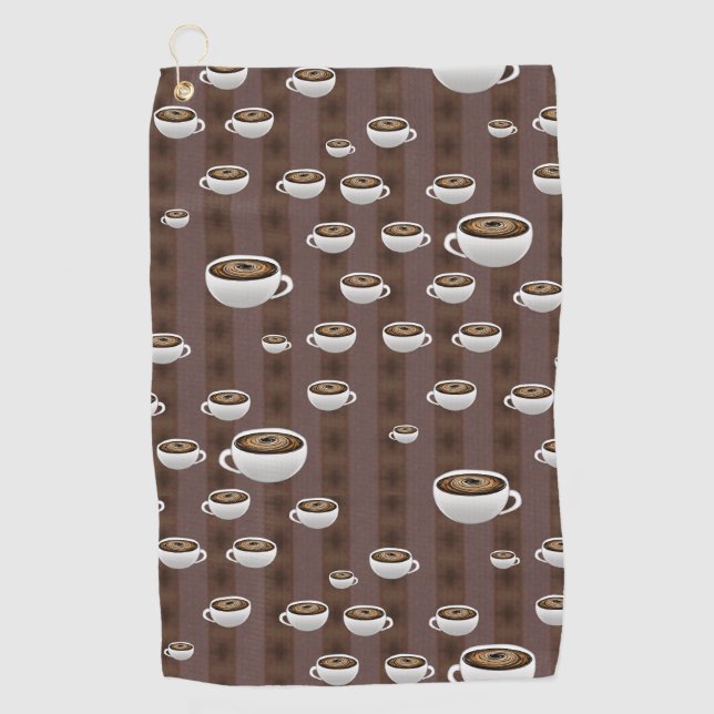 Serviette de golf à rayures avec café (Devant)