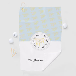 Serviette De Golf Abeille d'Abeille d'Or Personnalisée Monogramme