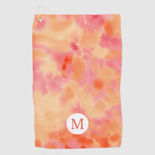 Serviette De Golf Abrégé sur orange peint à la main rose d'aquare