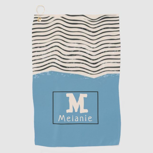 Serviette De Golf Abstract minimalist artistic lines Monogram (Devant)