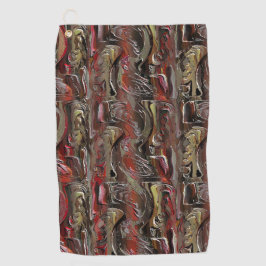 Serviette De Golf Abstrait sculpté en acajou et rouge foncé