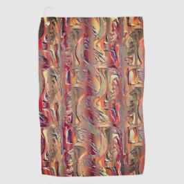 Serviette De Golf Abstrait sculpté en dégradé saumon et rouge