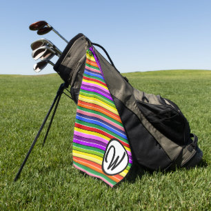 Serviette De Golf Accessoires de golf rayés personnalisés colorés
