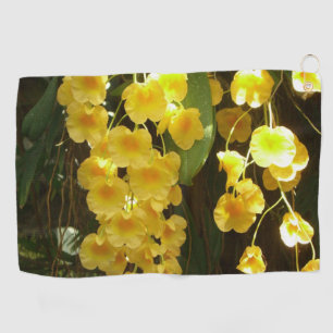 Serviette De Golf Accrocher les orchidées jaunes Fleurs tropicales