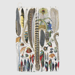 Serviette De Golf Adolphe Millot Académie sombre Vintage plume d'ois