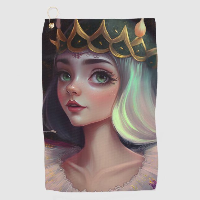 Serviette De Golf Adorable Grande Reine aux yeux (Devant)