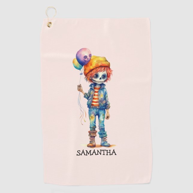 Serviette De Golf Adorable Kid Zombie - Jolie Halloween (2) (Devant)
