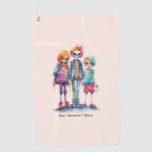 Serviette De Golf Adorable Pastel Zombie Trio - Joli Halloween