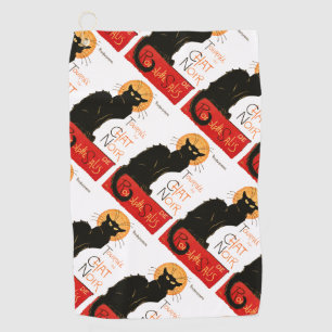Serviette De Golf Affiche Classique Chat Noir de Steinlen en Noir