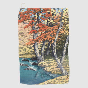 Serviette De Golf Affiche Shin-hanga de l'érable rouge japonais de r