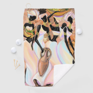 Serviette De Golf African Women Golf Towel Peinture de style moderne