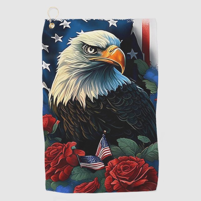 Serviette De Golf aigle américain (Devant)