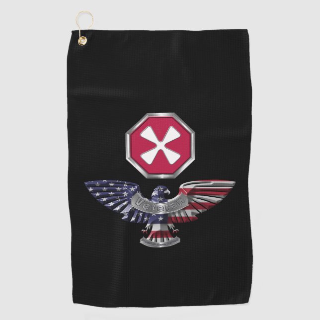 Serviette De Golf Aigle vétéran de la 8e armée (Devant)