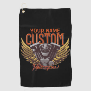 Serviette De Golf Ailes de moto personnalisées Aigle Garage de motar