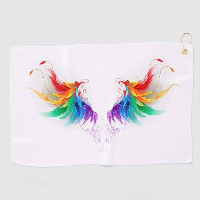 Serviette De Golf Ailes fluffy arc-en-ciel (Horizontal)
