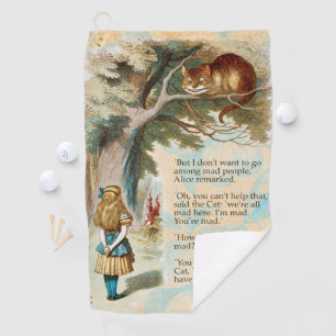 Serviette De Golf Alice au pays des merveilles Cheshire Cat Mad