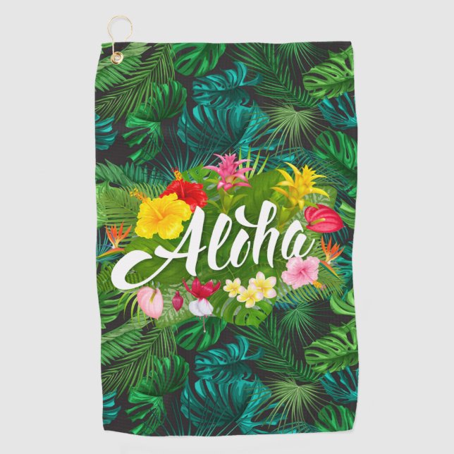 Serviette De Golf Aloha Dans Les Tropiques (Devant)