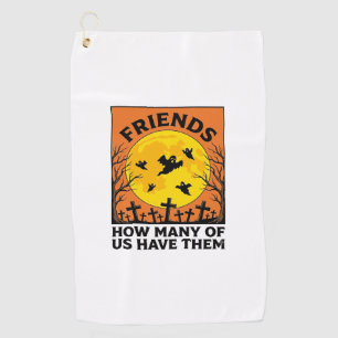 Serviette De Golf Amis fantômes d'Halloween drôle d'horreur vintage_