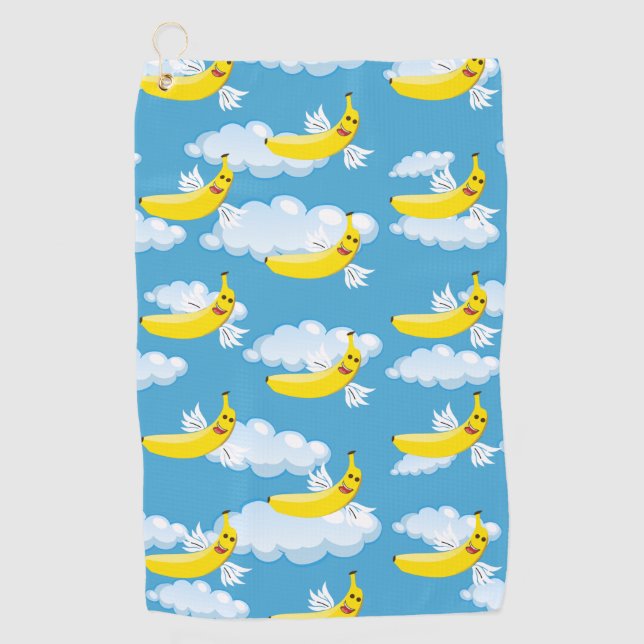 Serviette De Golf Amusant amoureux des fruits de banane qui donne de (Devant)