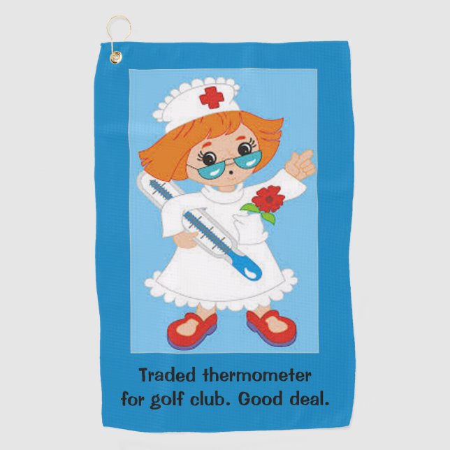 Serviette De Golf Amusement pour l'infirmière retraitée qui aime (Devant)