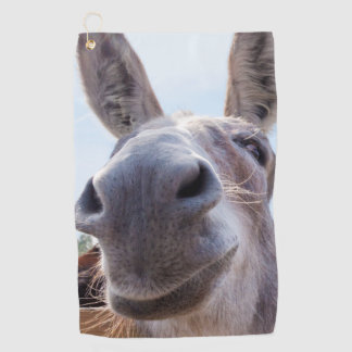 Serviette De Golf Âne souriant gris comique