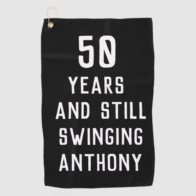 Serviette De Golf Anniversaire Golfer Funny 50e heureux papa Par (Devant)
