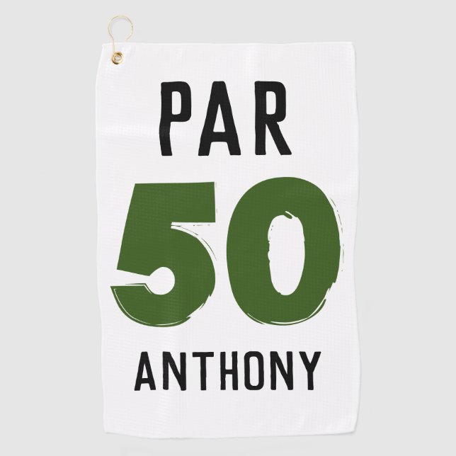 Serviette De Golf Anniversaire Golfer Funny 50e heureux papa Par (Devant)