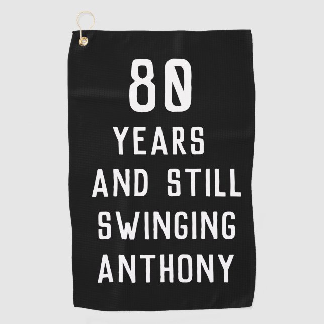 Serviette De Golf Anniversaire Golfer Funny 80e heureux papa Par (Devant)
