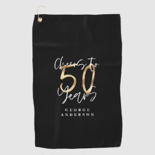 Serviette De Golf applaudissements à 50 ans de noir et d'or moderne