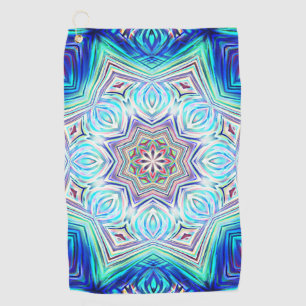 Serviette De Golf Aqua bleu royal kaléidoscope huit points étoile