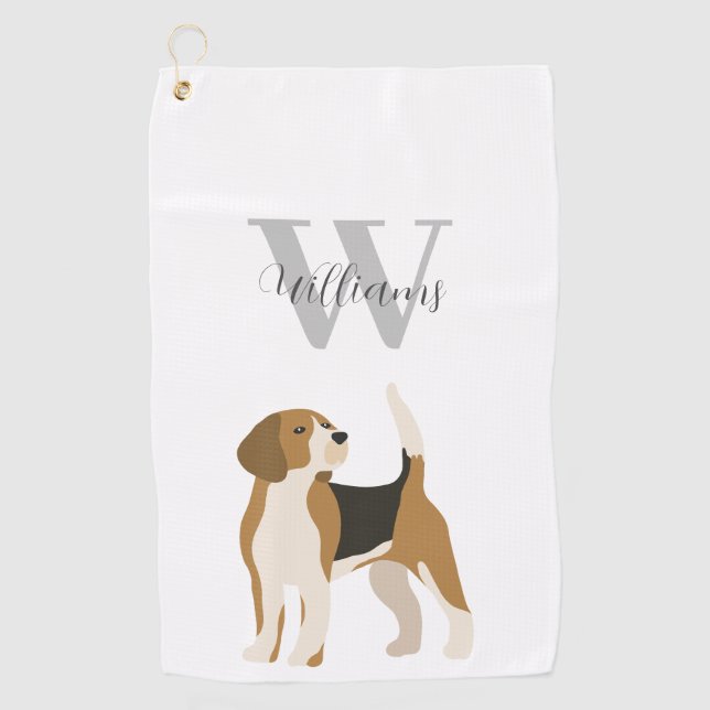 Serviette De Golf Aquarelle de chien moderne personnalisée (Devant)
