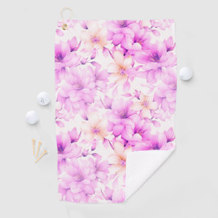 Serviette De Golf Aquarelle délicate Fleurs roses
