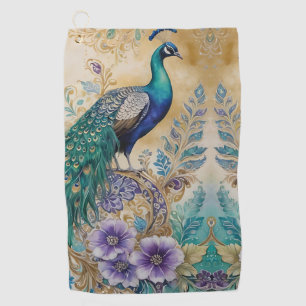 Serviette De Golf Aquarelle florale Paisley Peacock