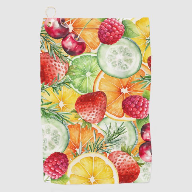 Serviette De Golf Aquarelle Fruit d'été (Devant)