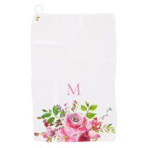Aquarelle moderne rose été Monogramme floral