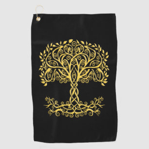 Serviette De Golf Arbre Celtique Jaune